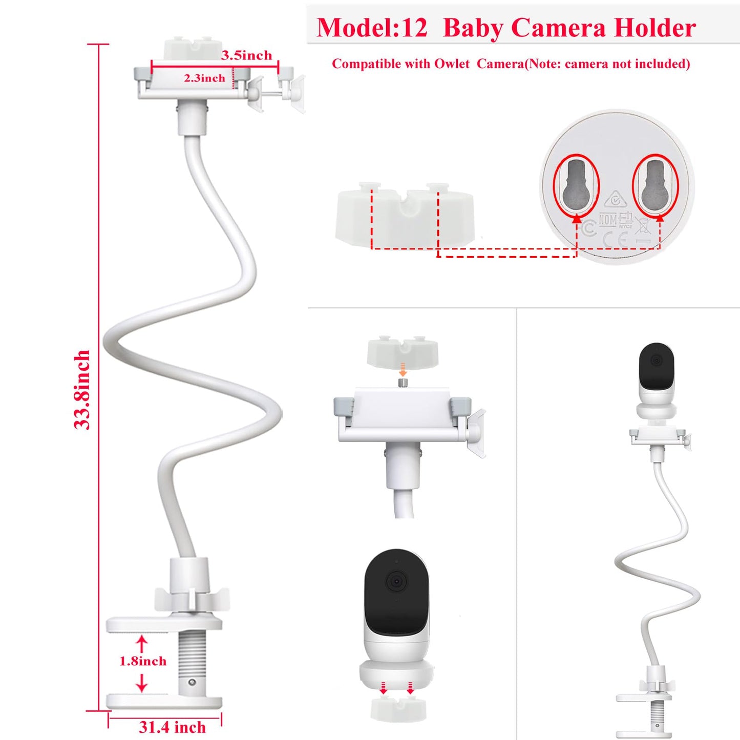 Eysaft Baby Monitor Holder Mount For Owlet Smart Baby Monitor