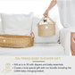 Bebe Bask Baby Diaper Caddy Organizer - Handmade Rattan - Luxury Diaper Caddy Basket - Cute Diaper Caddy For Baby Girl & Diaper