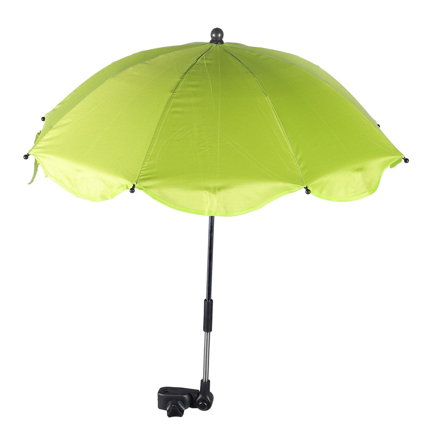 Garneck Stroller Umbrella with Adjustable Clamp - UV Protection Sun Shade for Baby Pram Toddler Stroller - Green Clip on Parasol