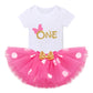 Newborn Baby Girls 1St Birthday Outfit Polka Dots One Romper Tutu Skirt Mouse Ears Headband Cake Smash Costume For Photo Shoot C