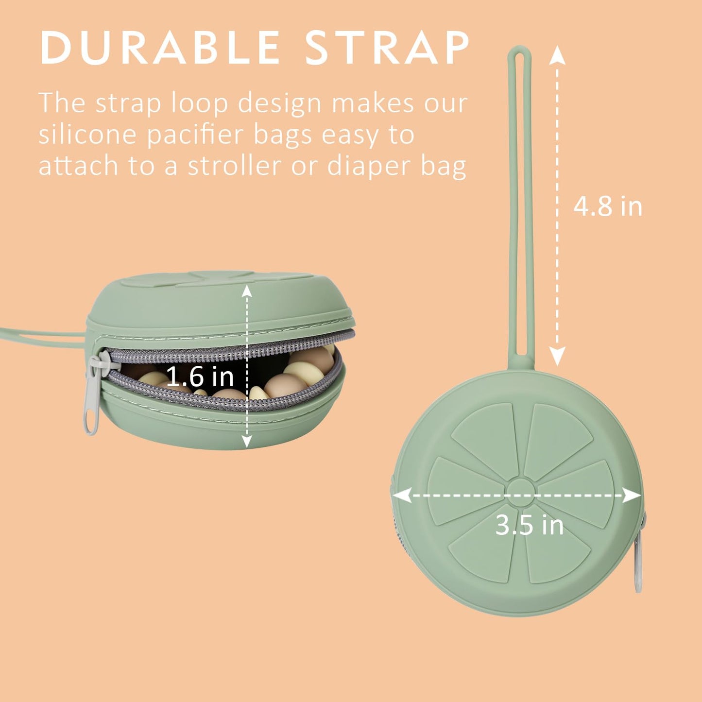 Eoopoon Pacifier Pouch For Diaper Bags, Bpa Free Portable Travel Pacifier Case For Girls, Silicone Baby Pacifier Storage Contain
