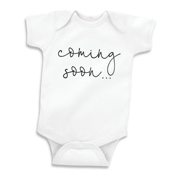 Bump And Beyond Designs Baby-Girls Surprise Pregnancy Announcement For Grandparents Coming Soon Leotard White, 0-3 Months