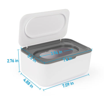 Flenpptly 2 Pack Baby Wipes Dispenser, Wipes Case Baby Wipe Holder Keeps Wipes Fresh, Non-Slip, Easy Open & Close (Grey And Blue