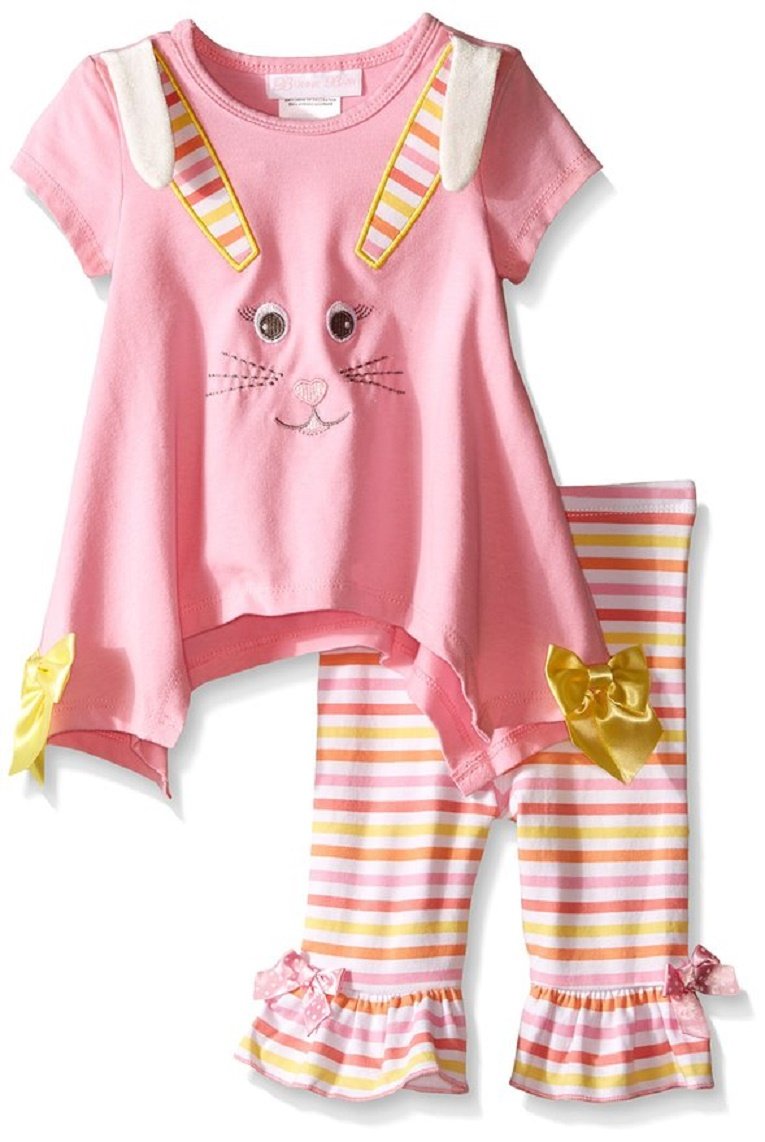 Bonnie Baby Baby Girls' Knit Playwear Set, Pink, 12 Months