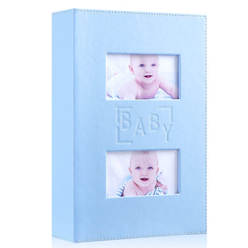 Ywlake Baby Boy Photo Album 4X6 300 Pocket Pictures, Leather Cover Newborn Shower Boy Bebe Album Holds 300 Horizontal Pictures B