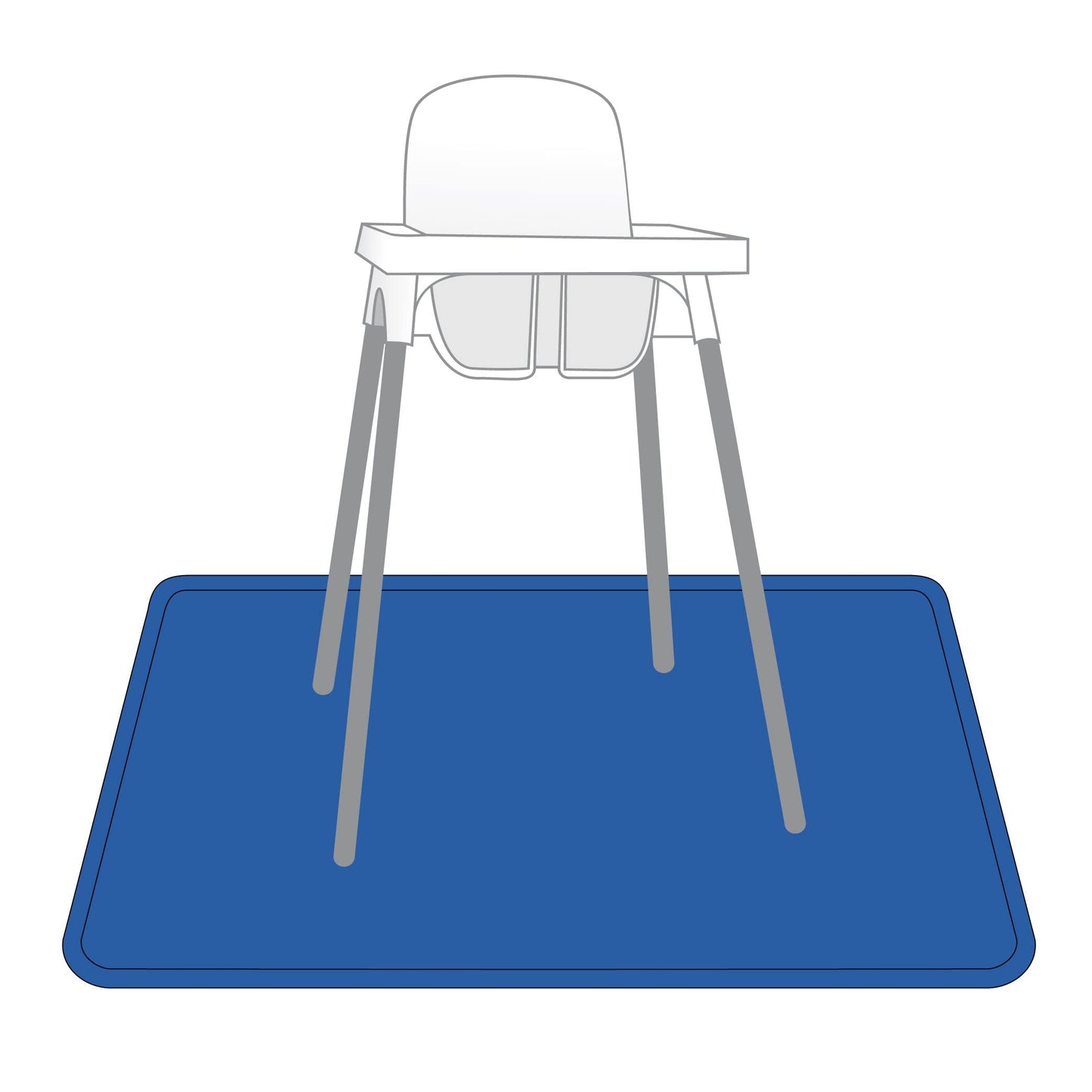 Bapronbaby Minimalist Royal Blue Splash Mat - Waterproof Catch-All For Under High Chairs, Floors, Tables, Playtime Or Arts & Cra