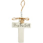 C.R. Gibson Bcc-21544 Bless This Child Ceramic Baby Cross Religious Nursery D  Cor, 4.5' W X 6.5' H, Multicolor