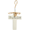 C.R. Gibson Bcc-21544 Bless This Child Ceramic Baby Cross Religious Nursery D  Cor, 4.5' W X 6.5' H, Multicolor