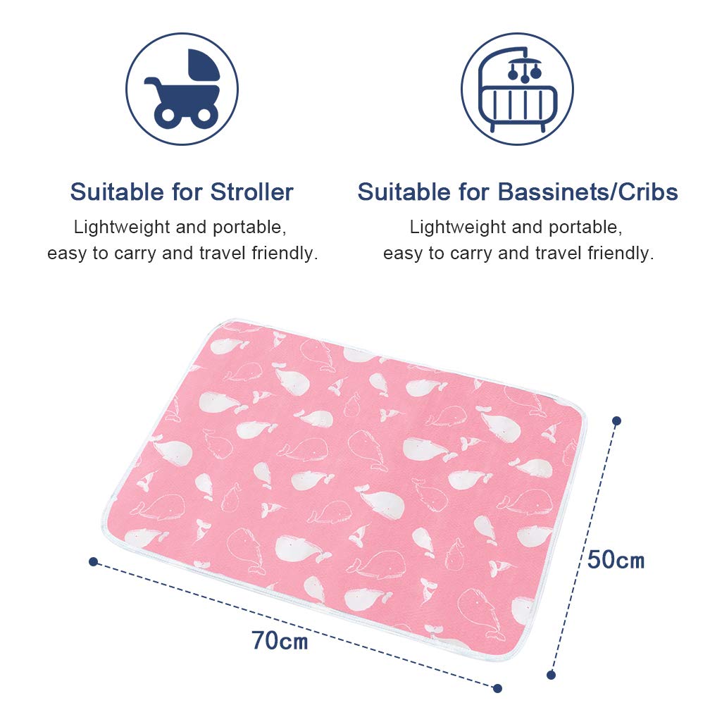 2 Pcs Baby Diaper Changing Pad, Maveek 19.7'' X 27.6'' Newborns Waterproof Diaper Pad Reusable Nappy Multi Function Washable Mat