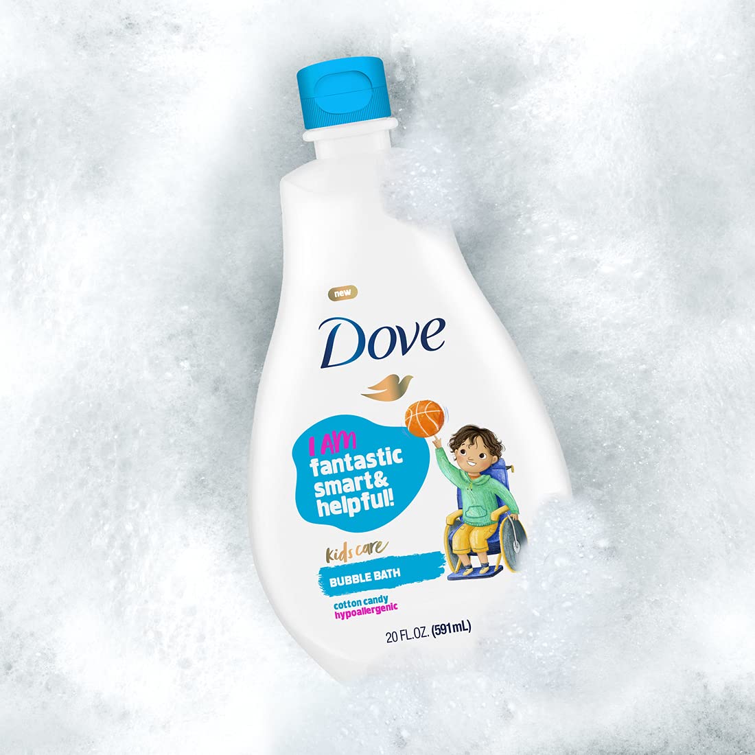 Dove Kids Care Bubble Bath for Kids Cotton Candy Hypoallergenic Formula 20 oz 4 Count