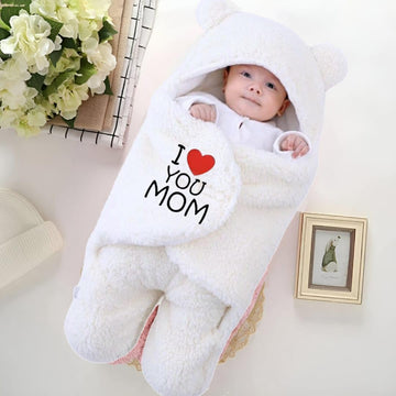 Swissberry Baby Blanket new Born Pack of Hooded Swaddle Wrapper Pack of 1 pc.(White Mom, 06 Months)