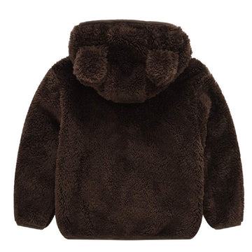 Jeskids Toddler Girls Boys Fleece Hoody Jacket Zip Up Teddy Coat Warm Winter Outwear Coffee