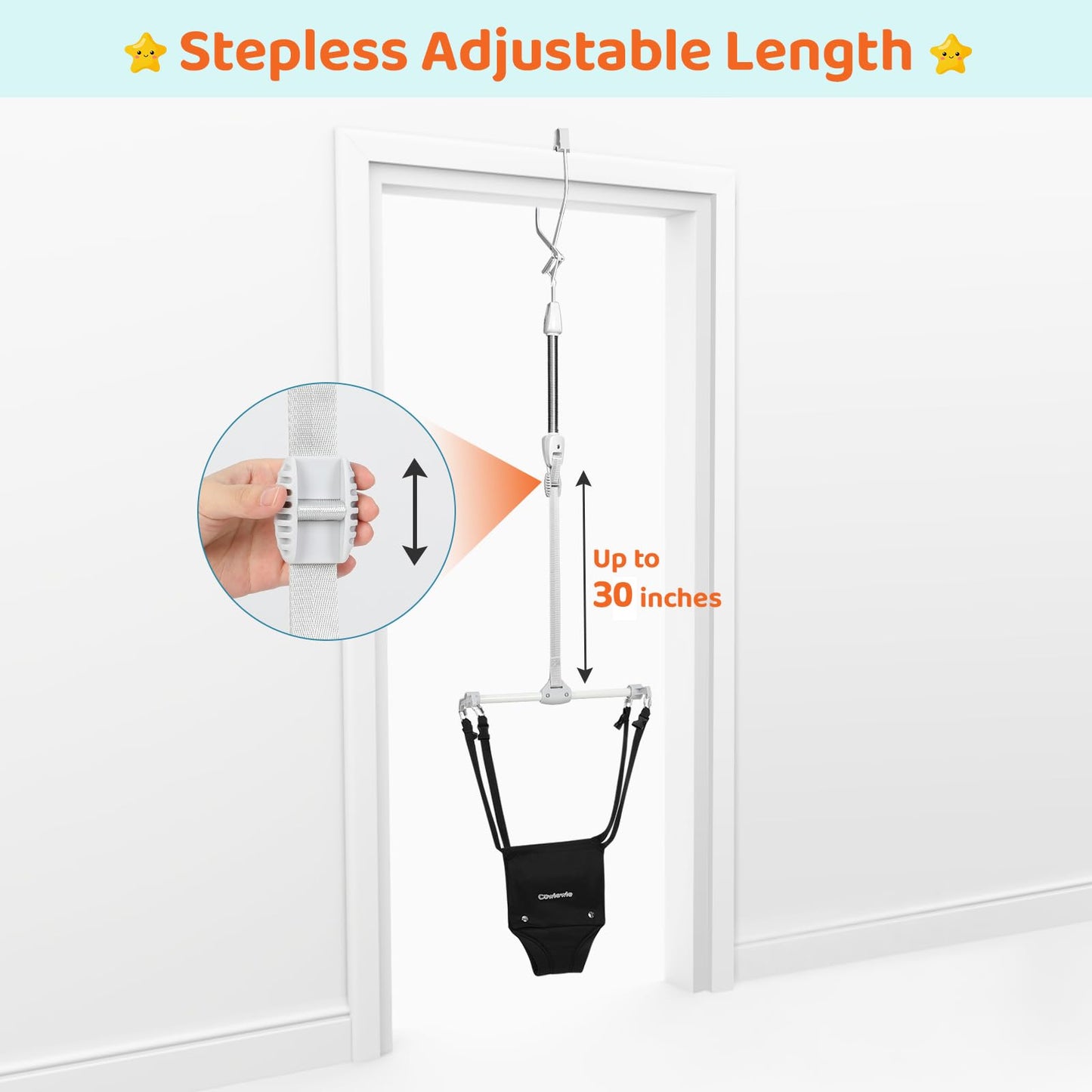 Cowiewie Baby Door Jumper, 2 In 1 Baby Walking Harness, Baby Jumper With Adjustable Height, Ages 6 Months +