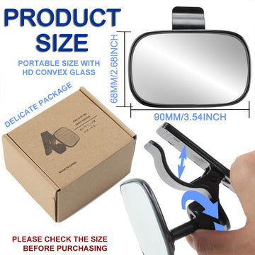 Jonmon Automotive Interior Rearview Baby Mirror - Car Small Clip-On Adjustable Facing Back Rear View Seat Convex Mirror Clip On