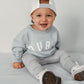 Baby Boy Clothes Outfits 2Pcs Letter Print Crewneck Sweatshirt Pants Sweatsuit Little Boy Clothing(Bubs Blue, 6-12 Months)