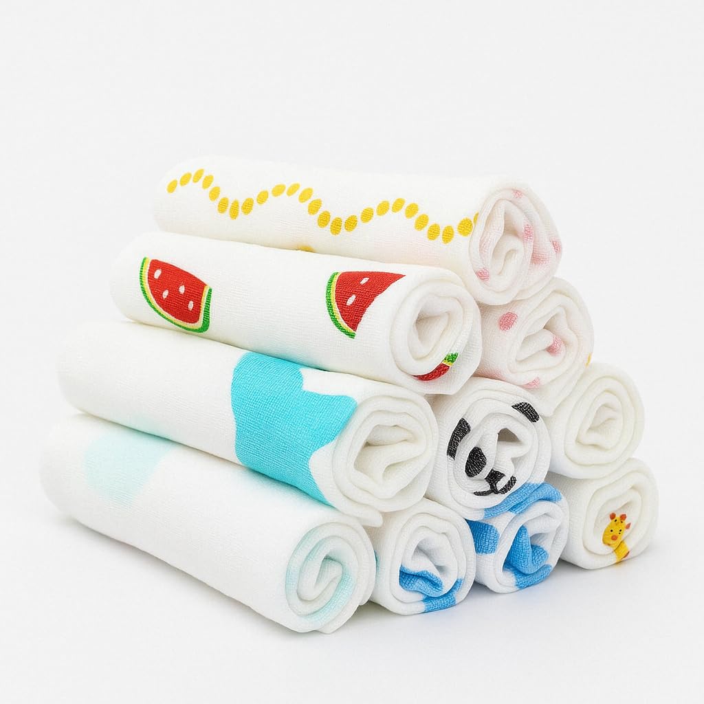 Linenaffairs Muslin Baby Washcloths For Newborn  12X12 Inches UltraSoft & Gentle Face Towels  Reusable, Washable Baby Wipes F