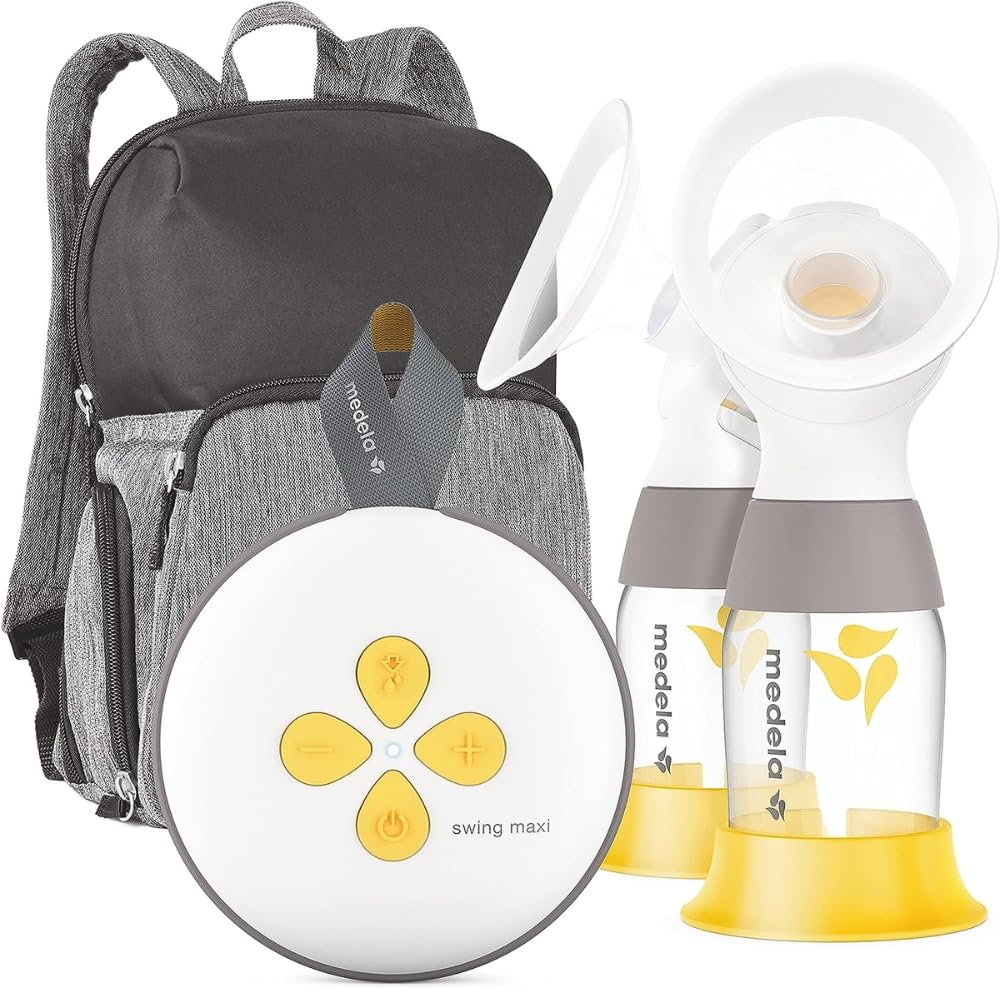 Medela Breast Pump | Swing Maxi Double Electric | Portable Breast Pump | USB-C Rechargeable | Bluetooth | Closed System | with C