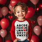 Toddler Boys T-Shirt Valentine'S Day Shirt Alphabet Heart Tops Cotton Kids Long Sleeve Raglan Baby Tees Size 4T
