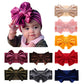 Jiahang Baby Girls Velvet Big Bow Headband, Turban Knotted Hair Bands, Wide Velour Head Wrap 9Pcs For Newborn Infant Toddlers