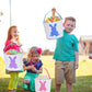 3 Pcs Easter Bunny Basket Bags For Kids - Canvas Cotton Carrying Gift And Eggs Hunt Bag, Easter Gift Basket With Tails Printed R