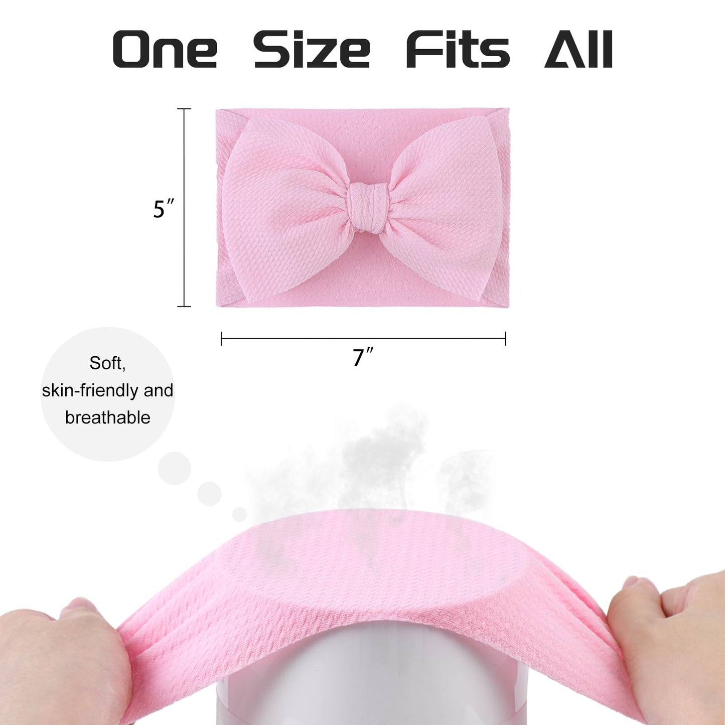 Yanjie Big Bows Baby Girls Headbands Soft Stretchy Newborn Bows Infant Baby Hair Bows Toddler Headwrap Hair Accessories Khaki Be