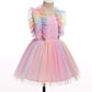 Girls Rainbow Dress, Baby Girl Dress, Dress For Baby Girl, Toddler Birthday Dress Infant Ruffled Butterfly Embroidered Special O