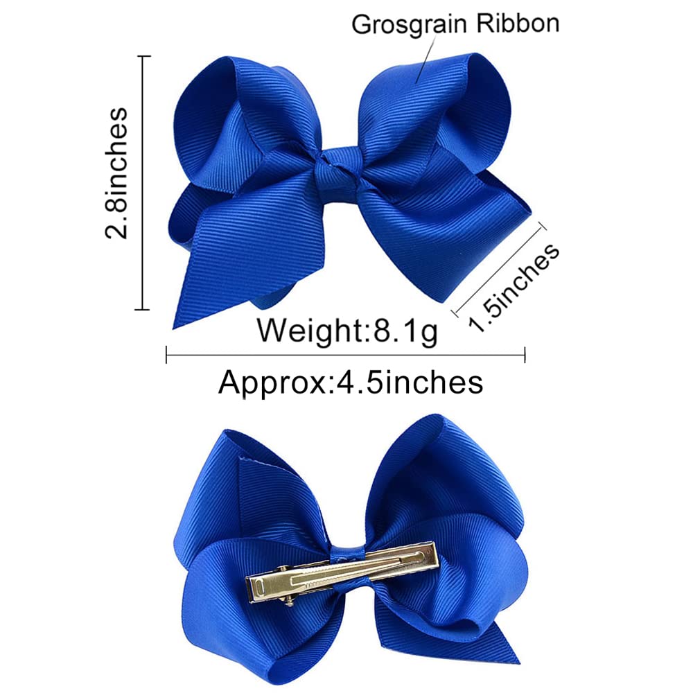 40Pcs 4.5 Inch Hair Bows For Girls Grosgrain Ribbon Toddler Hair Accessories With Alligator Clips For Toddlers Baby Girls Kids T