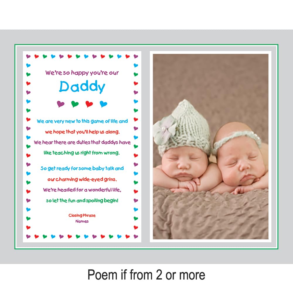 Daddy Gift From Newborn, New Dad Sweet Poem For Christmas Or His Birthday From Son Or Daughter, 8X10 Inch Print Personalized Wit