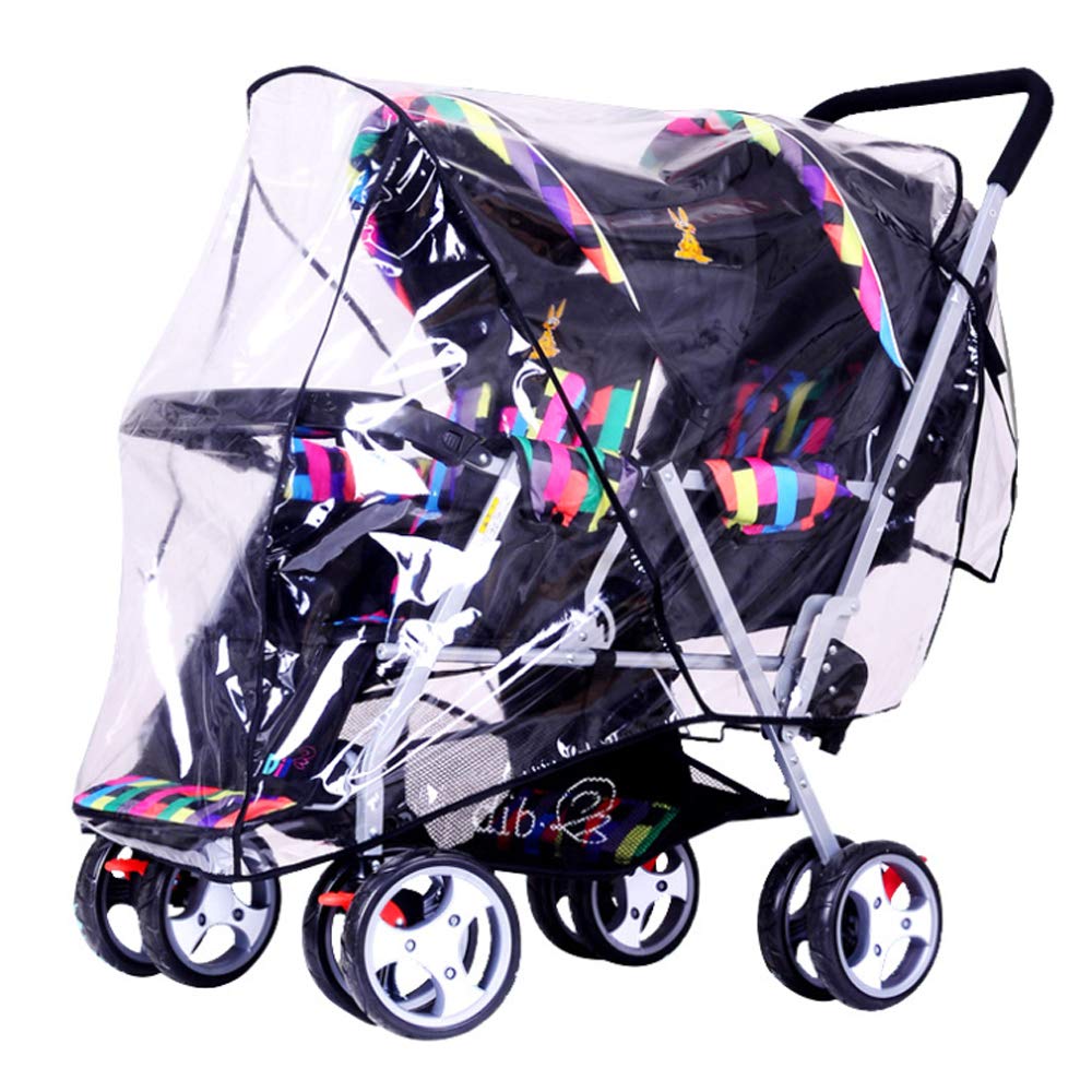 Universal Stroller Rain Cover For Pushchair Pram Rainproof Dustproof Windproof Rain Cover With Canopy And Zipper Door Easy Baby