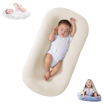DAOLUAN Baby Lounger Bionic Organic Lounger Soft Breathable Baby Nest for Newborn Infant Babies 0-18 Months (White, OneSize)