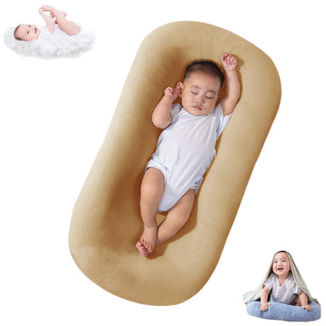 DAOLUAN Baby Lounger Bionic Organic Lounger Soft Breathable Baby Nest for Newborn Infant Babies 0-18 Months (Apricot, OneSize)
