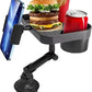 Car Cup Holder Food Tray 3in1 Expander, 360 Rotating Swivel Snack & Drink Holder with Phone Slot, Adjustable Carbon Fiber Car 