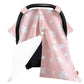 Infant Car Seat Canopy Pink For Baby Girls, 2 In 1 Carseat Covers For Babies, Soft Minky Plush Backing Baby Car Seat Cover, Nuri