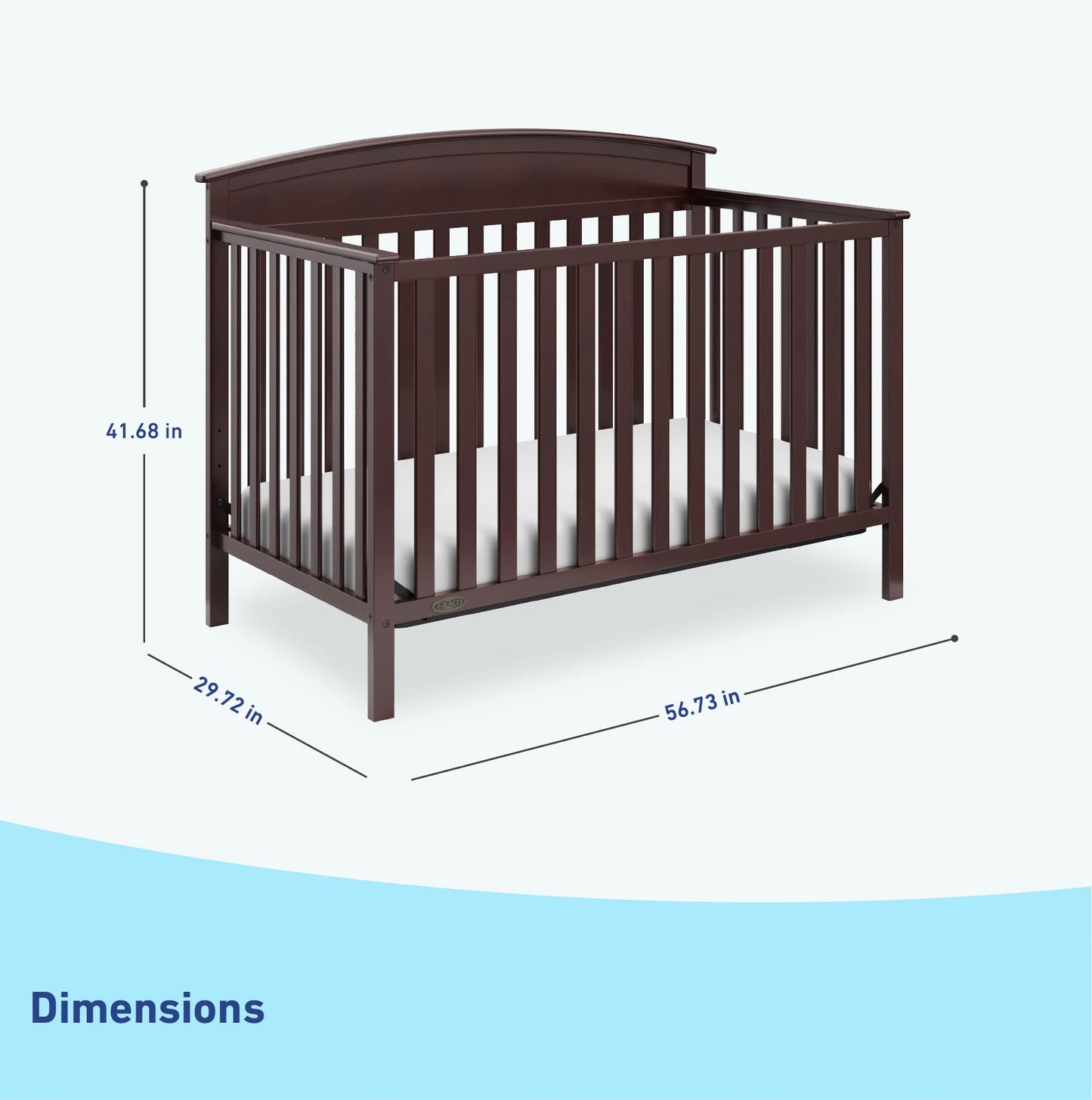 Graco Benton 5-In-1 Convertible Crib (Espresso) - Greenguard Gold Certified, Converts From Baby Crib To Toddler Bed, Daybed And