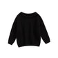 Baby Girl Boy Knit Sweater Blouse Pullover Sweatshirt Warm Crewneck Long Sleeve Tops For Infant Toddler (A-Black, 0-3 Months)
