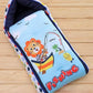 Baby Sleeping Bag with Hood, Cute Lion Fishing Print, Zippered Nest for Newborn Infants, Navy Blue, Soft and Cozy for Sleep Trav