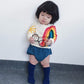 Toddler Kids Baby Girl Boy Long Sleeve Tassel Rainbow Sweatshirt Casual Shirt Pullover Tops (Beige, 18-24 Months)