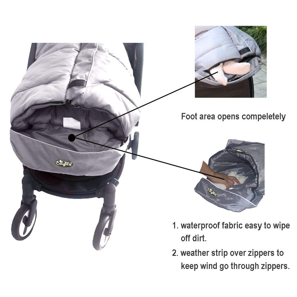 Cozyme Stroller Footmuff Go 3 Seasons For Toddler,Wind Proof,Anti-Slip Winter Bunting Bag,6-36M Toddler Stroller Warmer