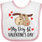 Inktastic My First Valentines Day Baby Sloth Baby Bib White And Pink 39C36