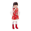 Hooyi Winter Chinese Style Girl Dress Cotton Sleeveless Kids Cheongsam Baby Girls Qipao (Red, 10)