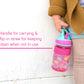 Nuby Thirsty Kids Flip-It Freestyle On The Go Water Bottle With Bite Resistant Hard Straw Cup And Easy Grip Band, Pink Donuts, 1