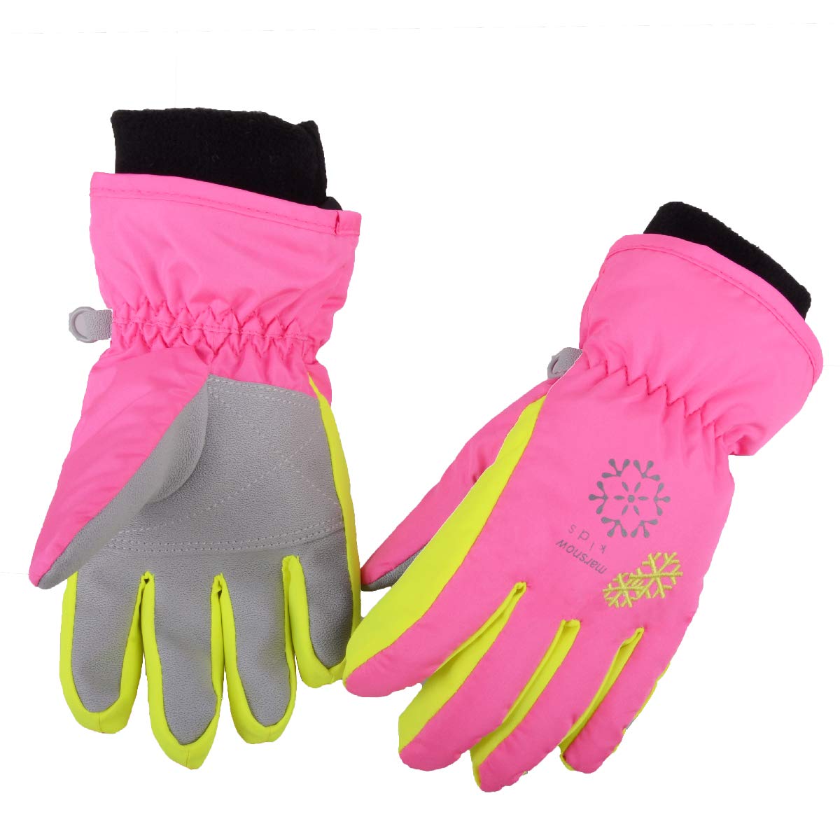 Azarxis Kids Children Snow Gloves Winter Windproof Ski Gloves For Snowboarding, Sledding, Cycling (Rose Red, M (Suitable For Chi