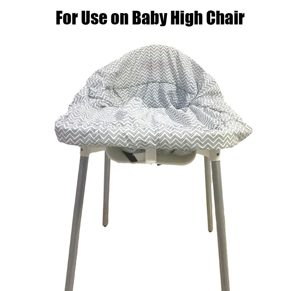 Portable Shopping Cart Cover, High Chair And Grocery Cart Covers For Babies, Kids, Infants & Toddlers, Attached Carry Bag (Gray