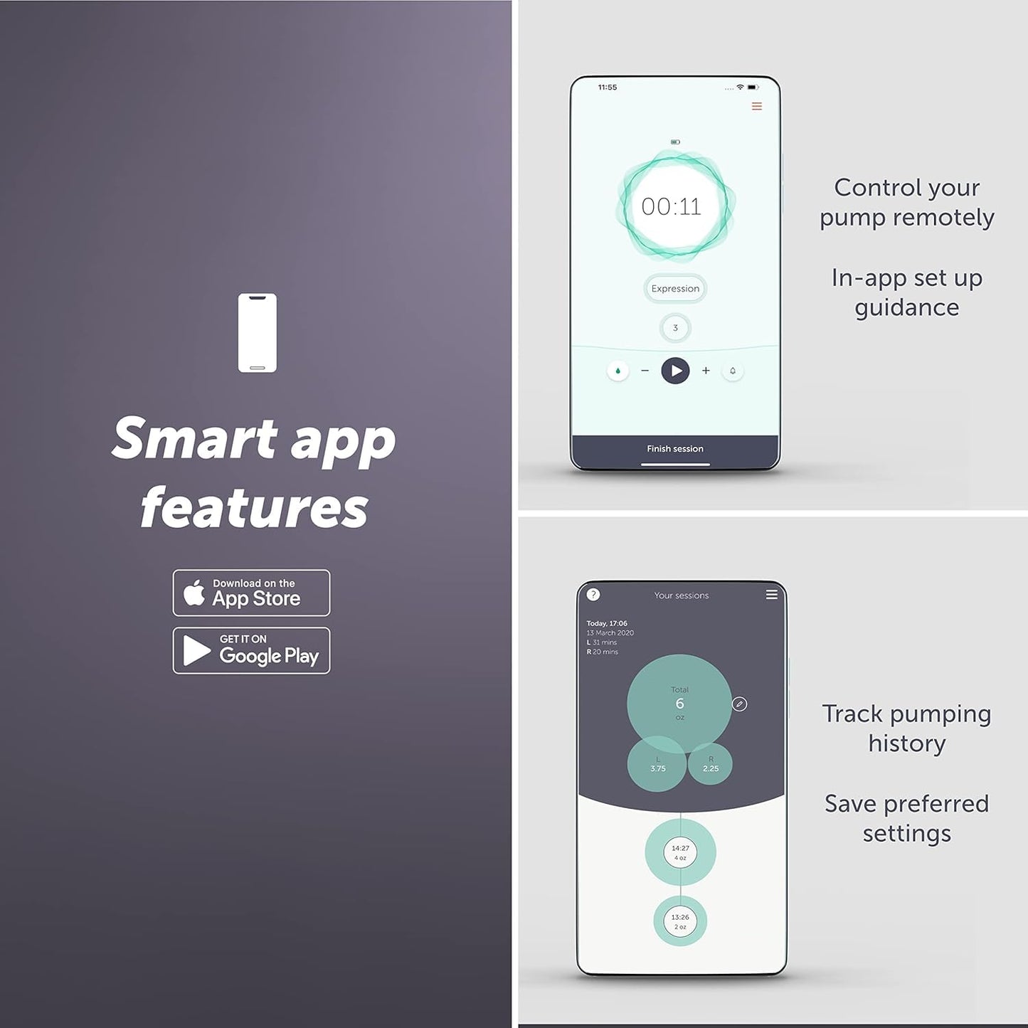 Elvie Stride Plus- Hospital-Grade App-Controlled Breast Pump | Hands-Free Wearable Ultra-Quiet Electric Breast Pump