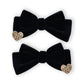 Black Velvet Hair Bows Cute Christmas Valentine School Hair Clips Handmade New Year Hair Accessories For Kids Girls Infants Todd