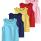 Minicult Kids Cotton Regular Fit Vests In Solid Colors (Yellow)(Pack Of 5)(36 Mts)