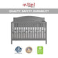 Oxford Baby North Bay 4-In-1 Convertible Baby Crib, Dove Gray, Greenguard Gold Certified