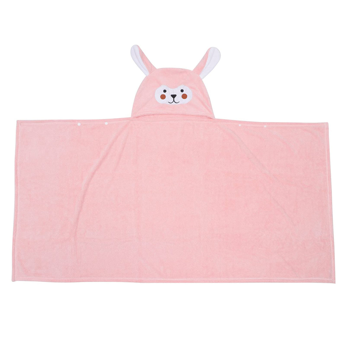 Toyvian Animal Hooded Baby Towel Cartoon Children Bath Towel Washcloth Blanket for Bath Pool Beach Swim Coverups Bathrobe Pink