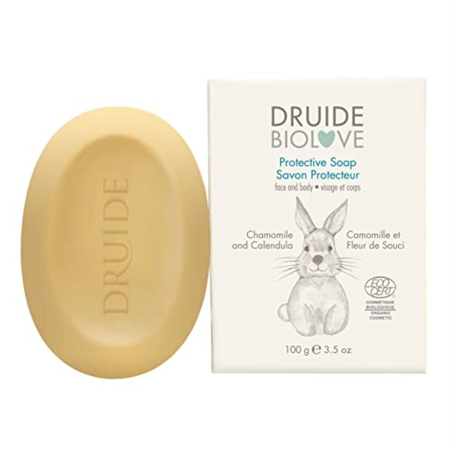 Laboratoires Druide Baby Bar Soap - Chamomile & Calendula, Gentle Natural Wash for Babies & Kids [100 g]
