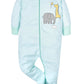 Gerber Unisex Baby 4 Pack Sleep 'N Play Footie Animals Green Preemie